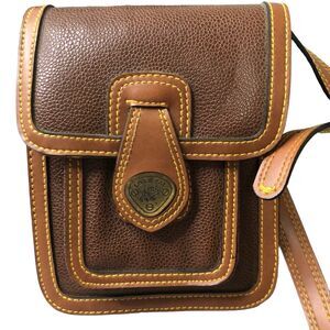 Vintage 1990s Leslie Fay Leather Crossbody Purse Textured Fully Lined Clean